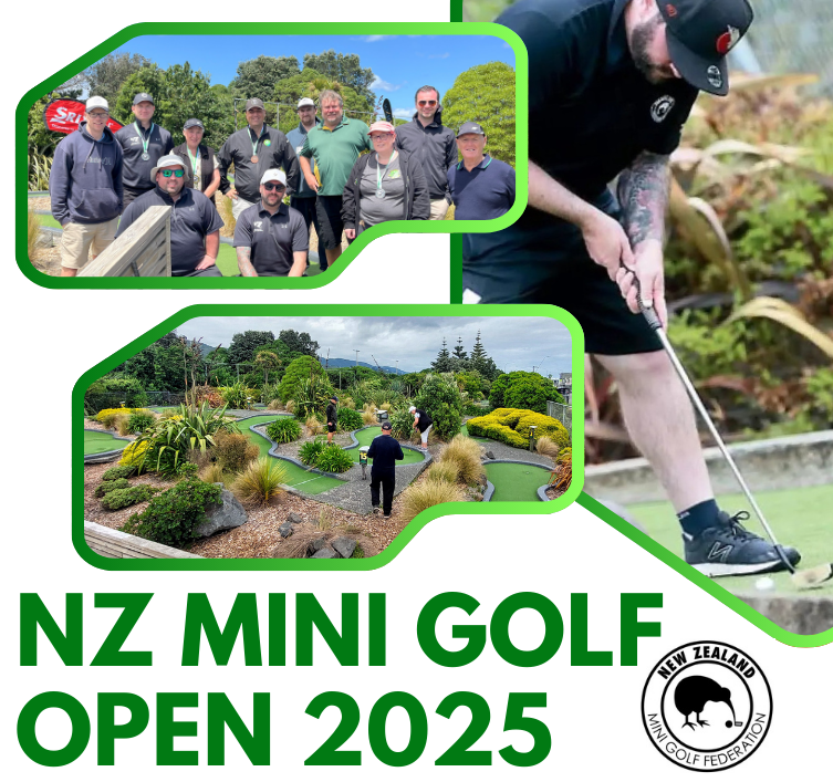 NZ Mini Golf Open 2025 Poster header NZ Mini Golf Open 2025 Poster header